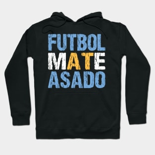 Futbol Mate Asado Argentinian Flag Argentina Distressed Hoodie